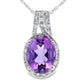 Amethyst Diamond Fashion Pendants 10KT White Gold