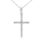 .13ct Diamond Cross Religious Pendant 14KT White Gold