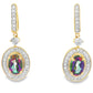 Mystic Fire Topaz Dangle Earrings 10KT Yellow Gold