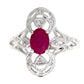 1.05ct Ruby Diamond Ring 10KT White Gold