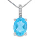 Blue Topaz Diamond Fashion Pendants 10KT White Gold