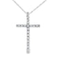 .19ct Diamond Cross Religious Pendant 14KT White Gold