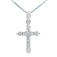 .23ct Diamond Cross Religious Pendant 14KT White Gold