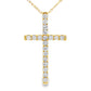 .33ct Diamond Cross Religious Pendant 14KT Yellow Gold