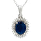 Sapphire Diamond Fashion Pendants 10KT White Gold