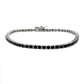 2.27ct Black Diamond Tennis Bracelet Sterling Silver