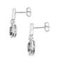 Mystic Fire Topaz Dangle Earrings 10KT White Gold