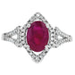 1.26ct Ruby Diamond Ring 14KT White Gold