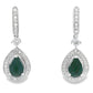 .84ct Onyx Diamond Dangle Earrings 10KT White Gold