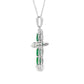 Emerald Diamond Cross Religious Pendant 10KT White Gold