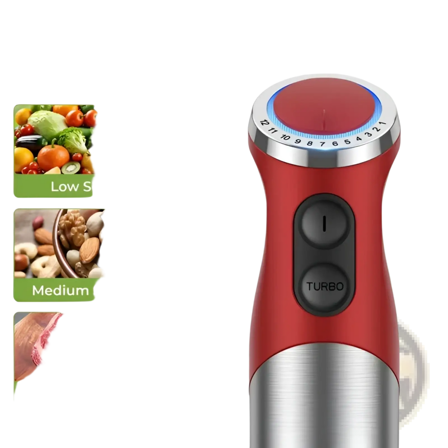 Immersion Blender 1000w 5-in-1 Handheld Set Red