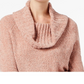 INC International Concepts Women's Chenille Cowl-Neck Sweater Pink Size Medium