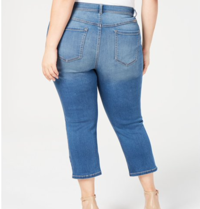 International Concepts Women's Incfinity Cropped Skinny Jeans Blue Size 16W