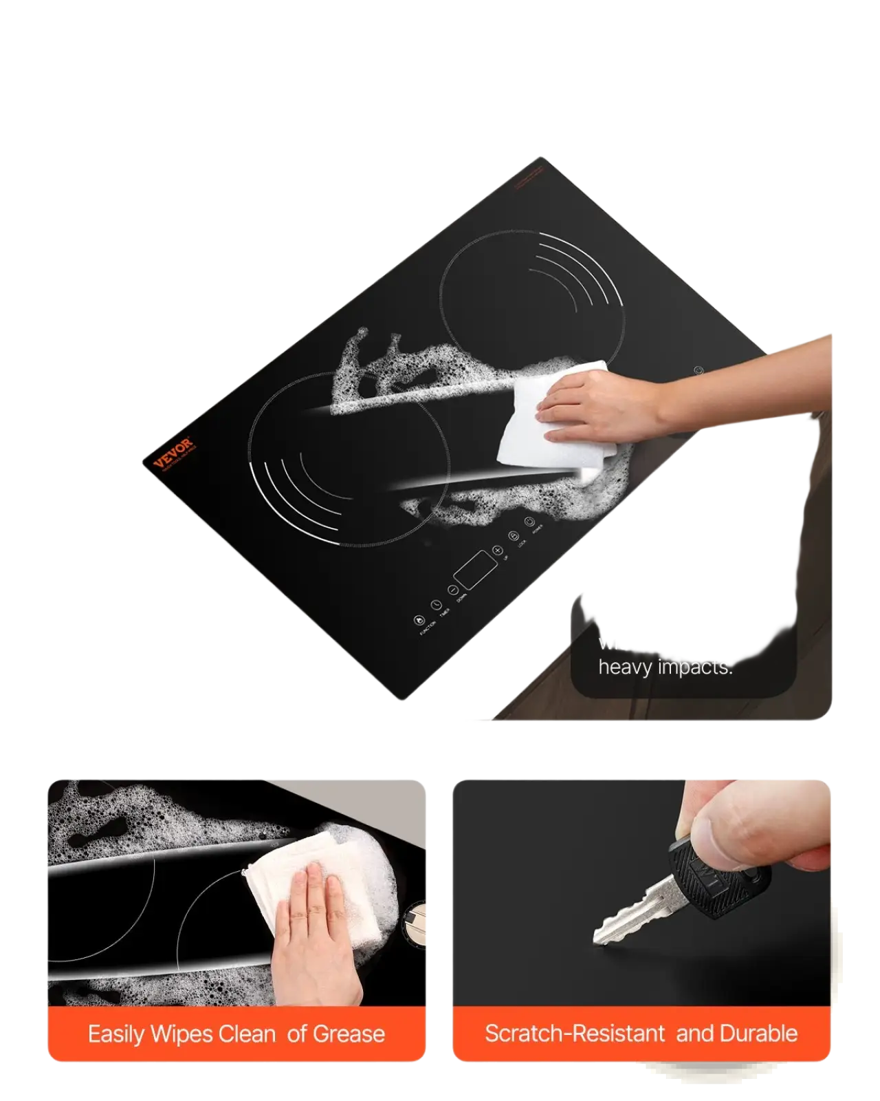 Induction Cooktop 1800w Dual Burner Electric Countertop