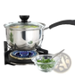 Induction Stainless Steel Cookware Set with Glass Lids