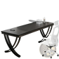 Industrial Double Computer Desk with Metal Legs