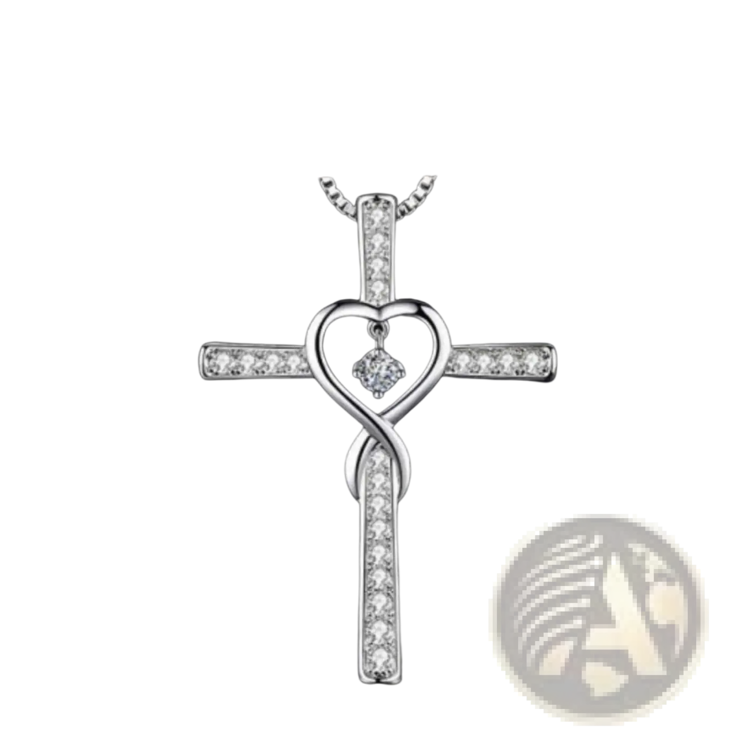 Infinity Love Heart Cross Birthstone Crystal Necklace
