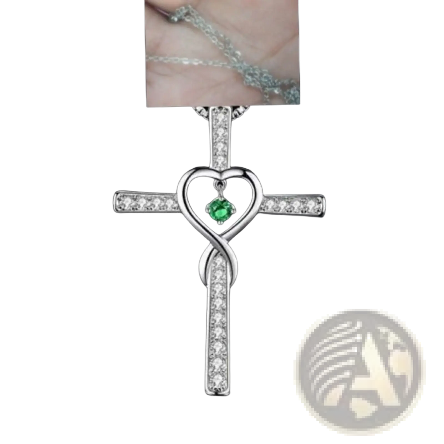 Infinity Love Heart Cross Birthstone Crystal Necklace