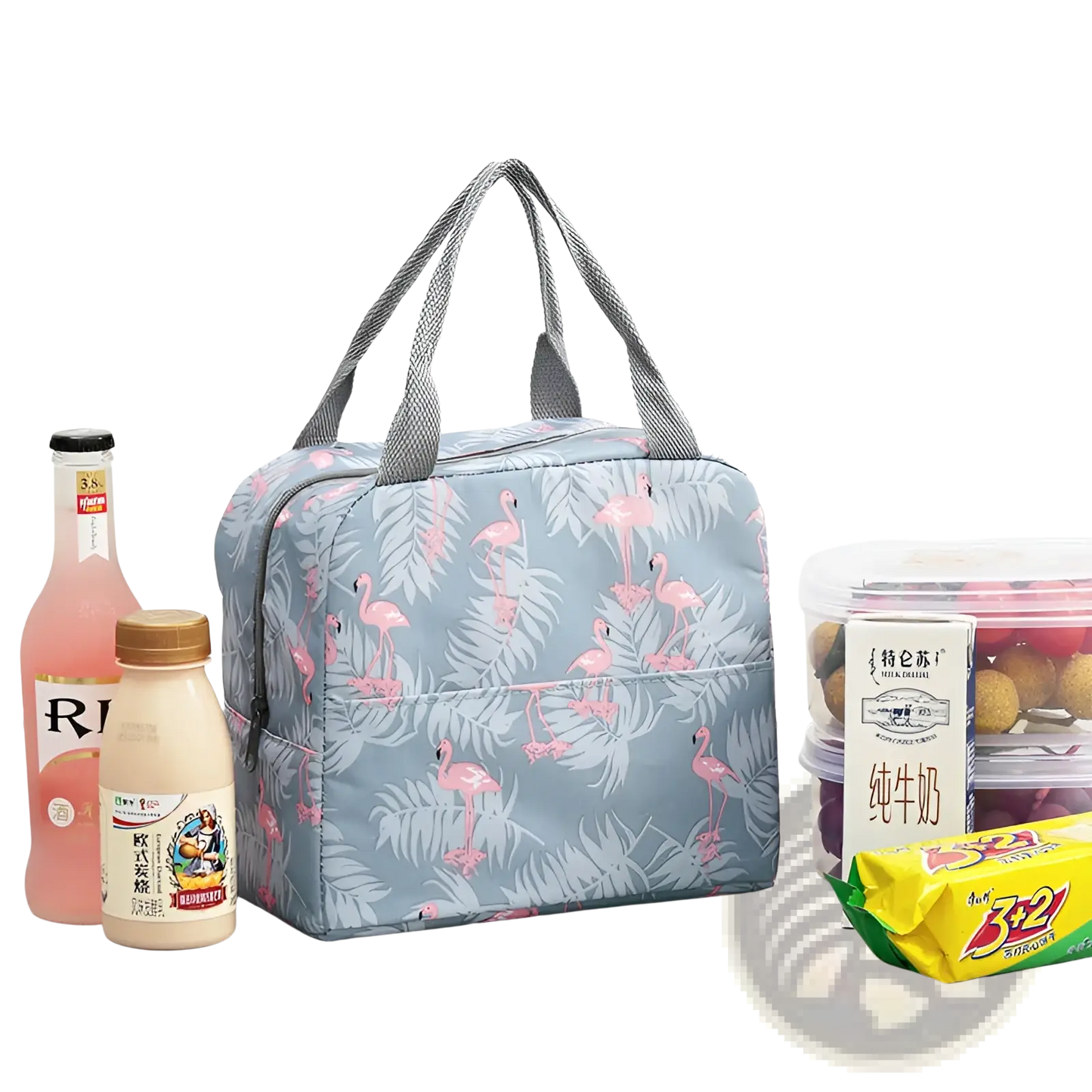Insulated Waterproof Lunch Bag Striped Cactus Pattern
