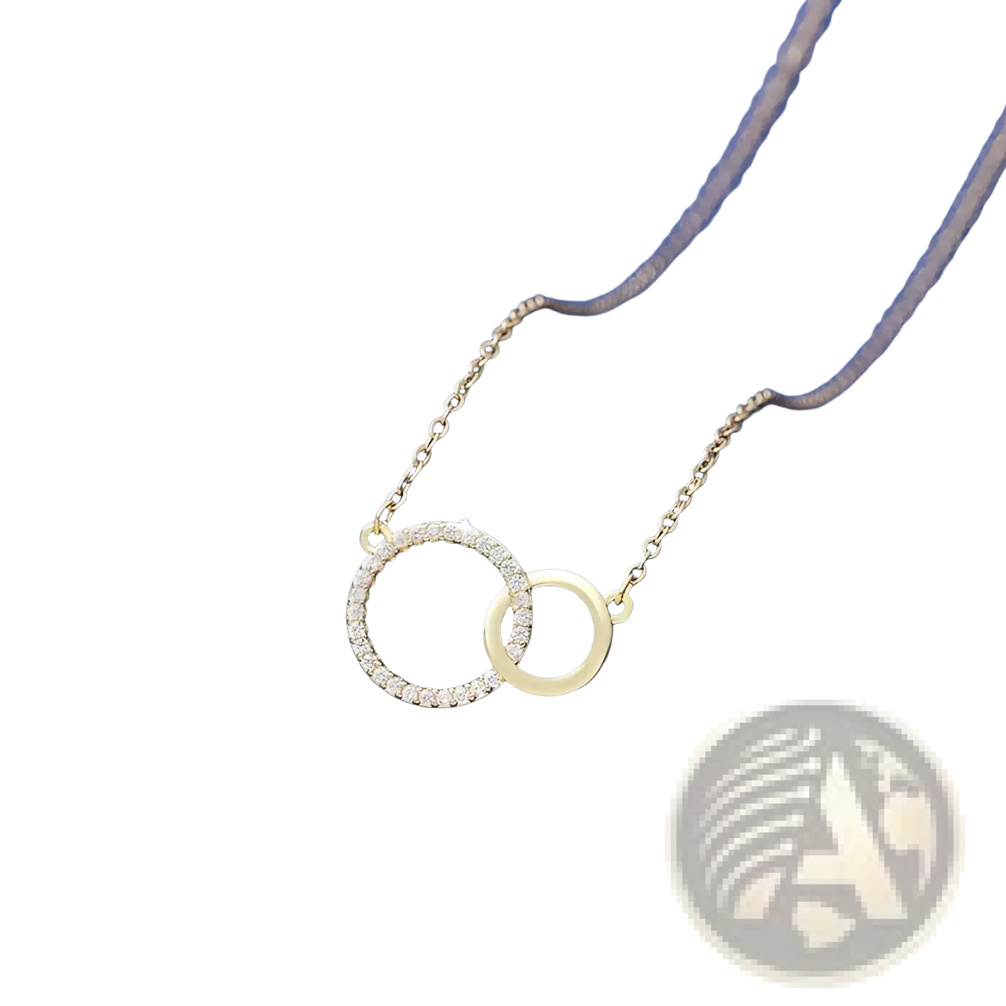 Interlocking Double Circle Pendant Clavicle Necklace