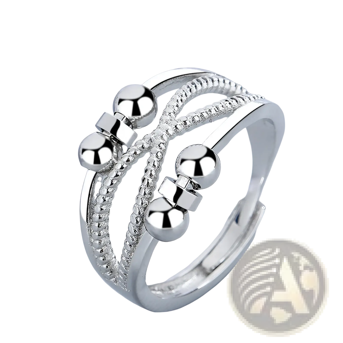 Interwoven Silver Anxiety Relief Adjustable Ring