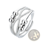 Interwoven Silver Anxiety Relief Adjustable Ring
