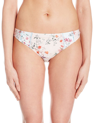 MINKPINK Women's Sherbet Mid Rise Bikini Bottom Pastel Floral