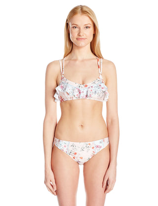 MINKPINK Women's Sherbet Mid Rise Bikini Bottom Pastel Floral