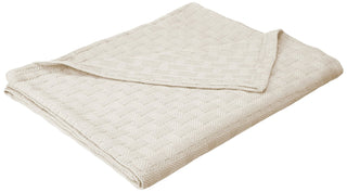 Homvare Full/Queen Super Soft  Cotton Basket Weave Blanket/Throw 90" x 90"