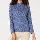 Karen Scott Women's Printed Mock Neck Top Navy Size XX-Large