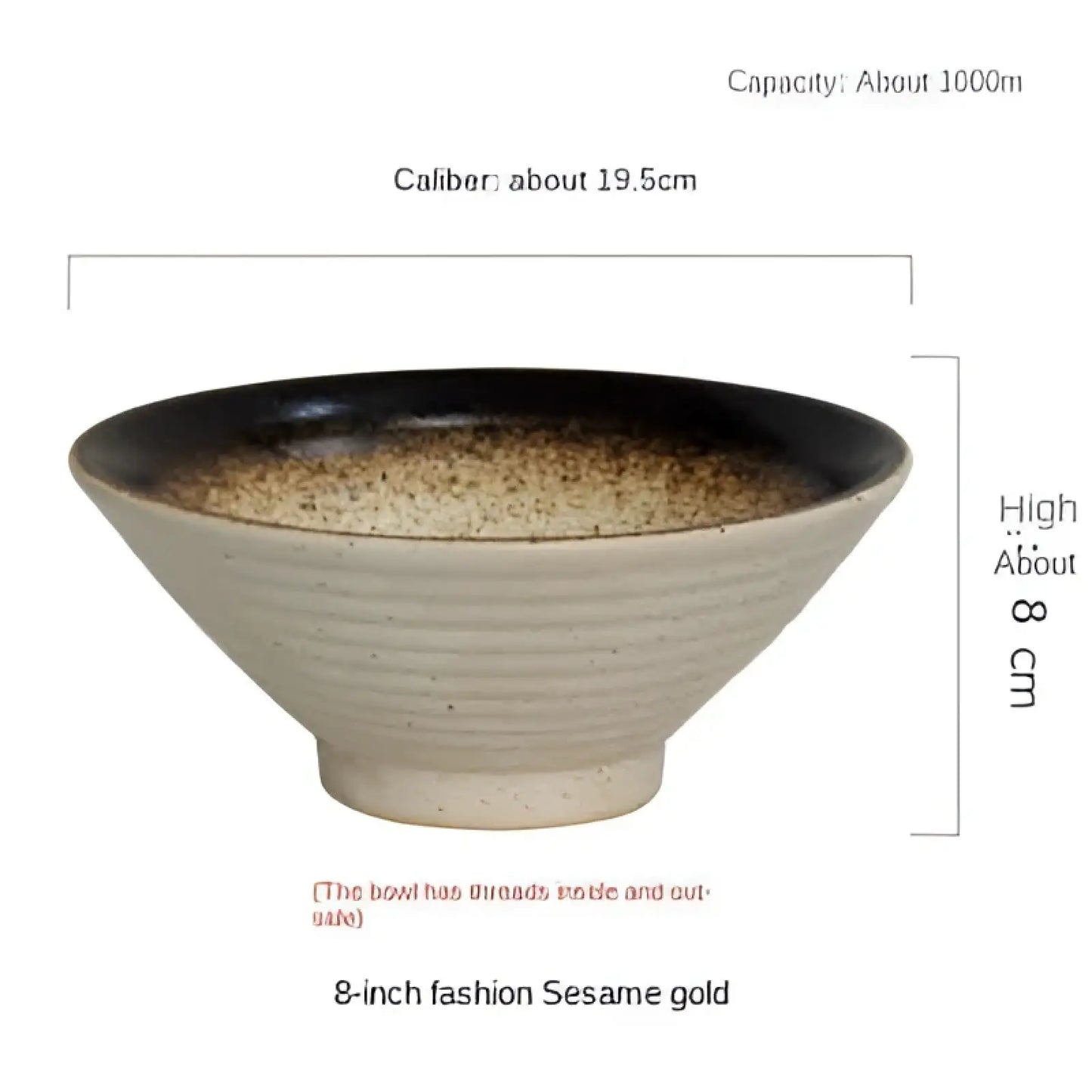 Japanese Ceramic Bowls Rustic Speckled Tableware Set