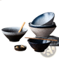 Japanese Ceramic Bowls Rustic Speckled Tableware Set
