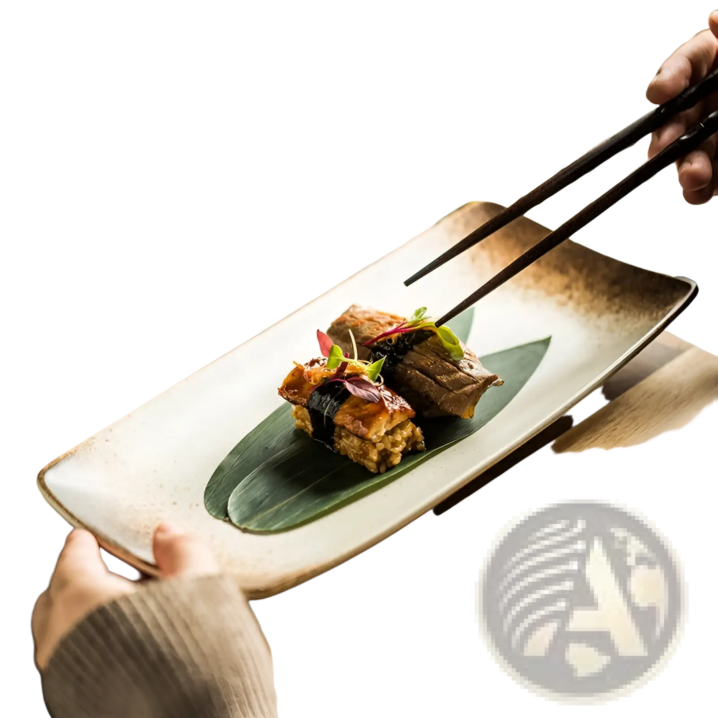 Japanese Ceramic Sushi Plates Rectangular Trays