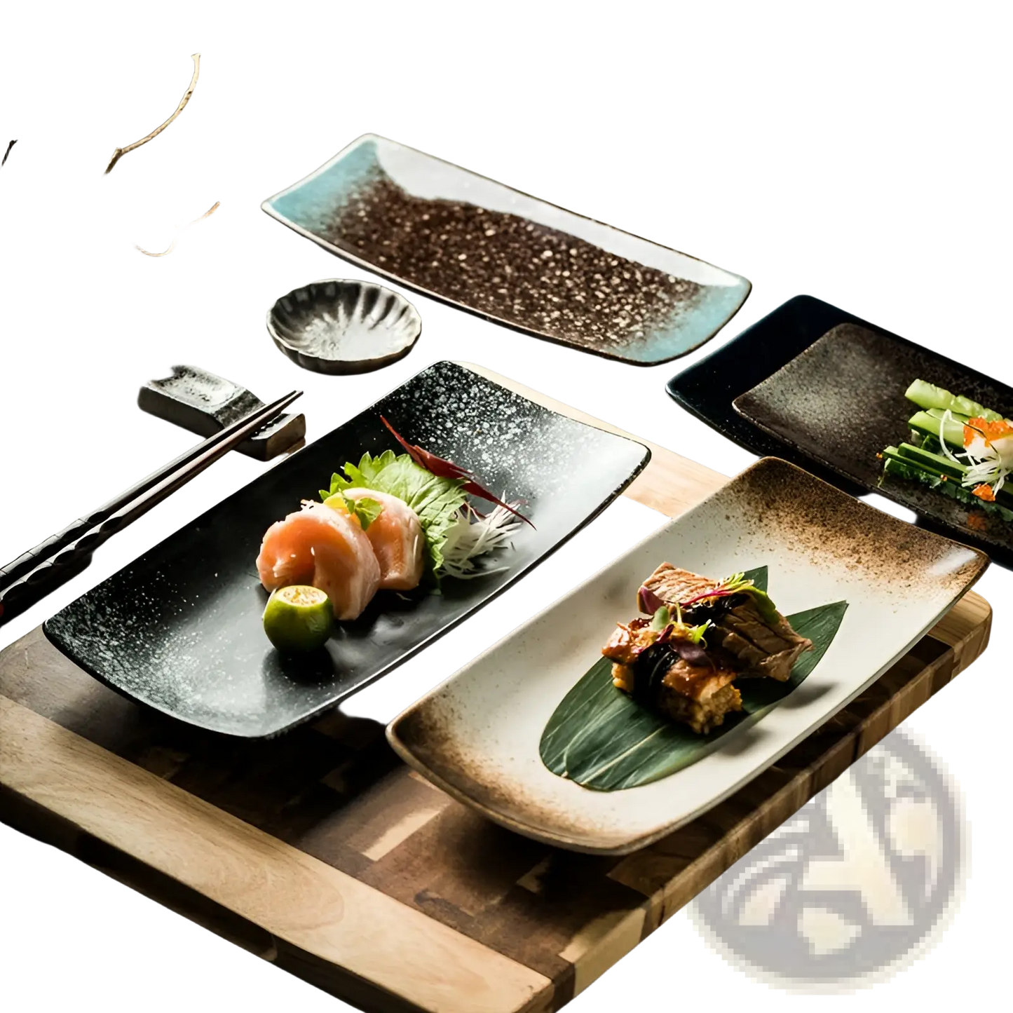 Japanese Ceramic Sushi Plates Rectangular Trays