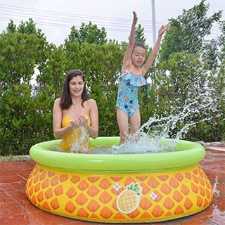 JLeisure 5' x 16.5" 3D Pineapple Inflatable Outdoor Kid Swimming Pool (2 Pack)