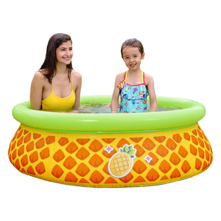 JLeisure 5' x 16.5" 3D Pineapple Inflatable Outdoor Kid Swimming Pool (2 Pack)