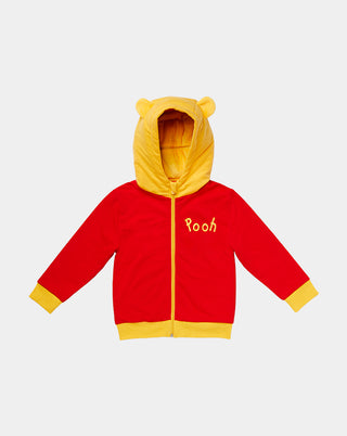 Cubcoats Pooh 2-in-1 Transforming Classic Zip-Up Hoodie & Soft Plushie Red Unisex