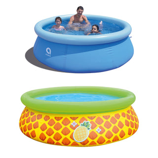 JLeisure Prompt Set & 3D Pineapple Inflatable Outdoor Swimming Pool (2 Pack)