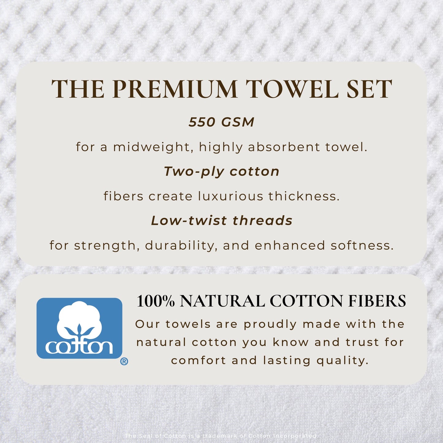 Cotton Diamond Waffle Weave Bath Towel Set - Grayson Collection