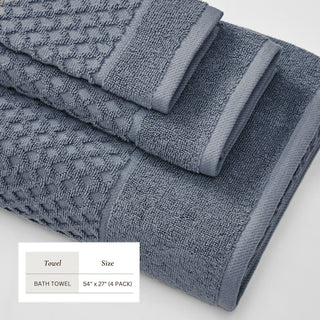 Cotton Diamond Waffle Weave Bath Towel Set - Grayson Collection