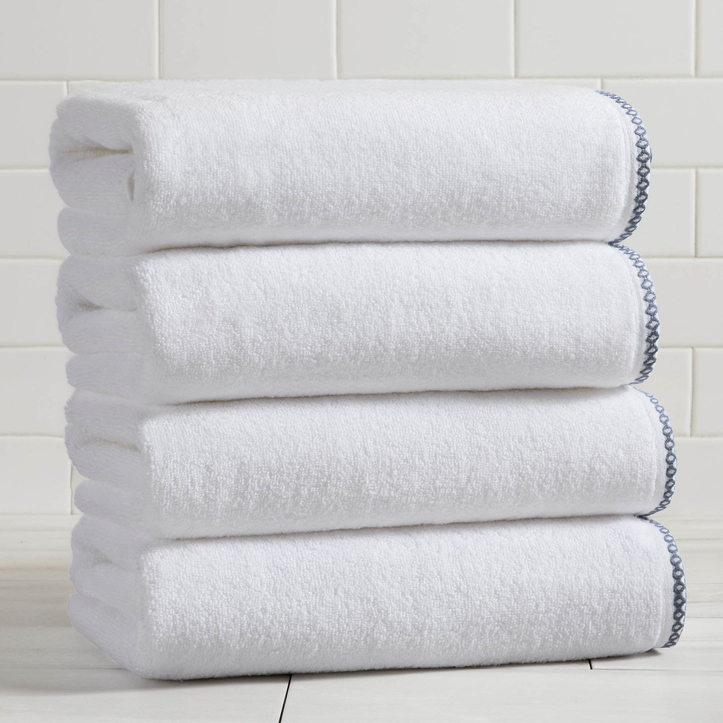 Cotton Border-Stitched 6-Piece Towel Set - Valery Collection
