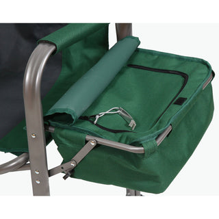 Kamp-Rite Director Portable Lounge Chair w/ Cooler & Side Table, Green (2 Pack)