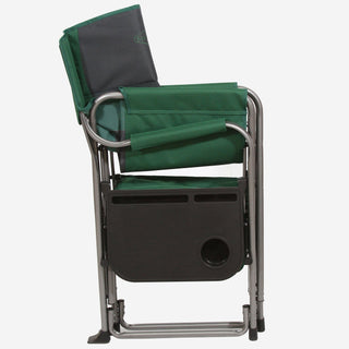 Kamp-Rite Director Portable Lounge Chair w/ Cooler & Side Table, Green (2 Pack)
