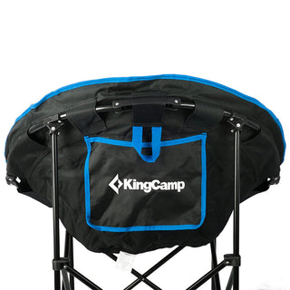 KingCamp Foldable Indoor/Outdoor Saucer Lounge Camping & Room Chair, Black/Blue
