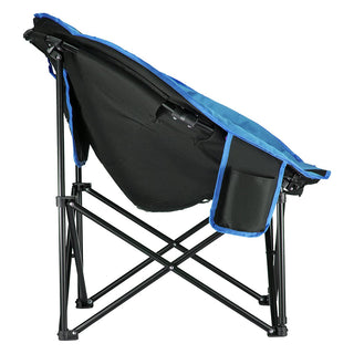 KingCamp Foldable Indoor/Outdoor Saucer Lounge Camping & Room Chair, Black/Blue