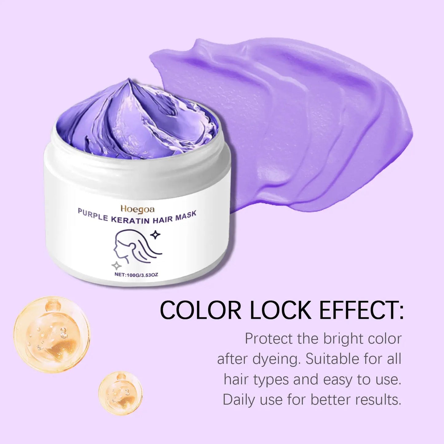 Keratin Purple Hair Mask for Dry Frizzy Hair 50ml