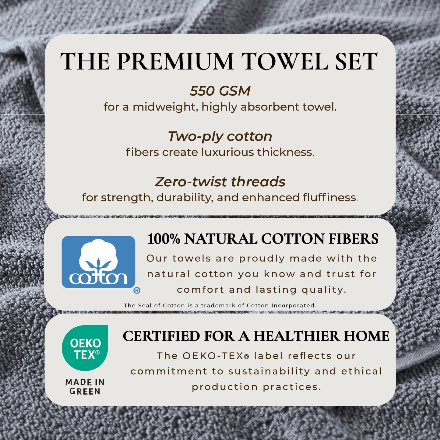 Cotton Textured Bath Towel Set - Acacia Collection