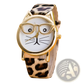 Kids Cartoon Cat Face Quartz Watch with Gold Frame