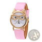 Kids Cartoon Cat Face Quartz Watch with Gold Frame