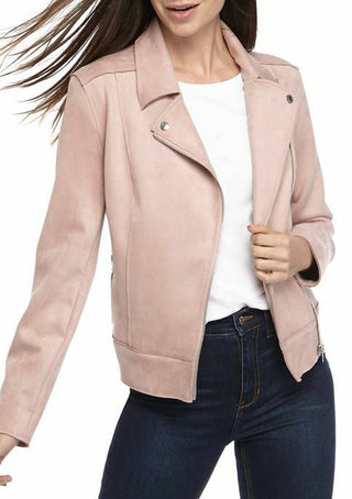 Calvin Klein Women's Faux-Suede Jacket Brown Size Small